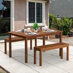 Furinno Tioman Outdoor Dining Table, Natural Rectangular