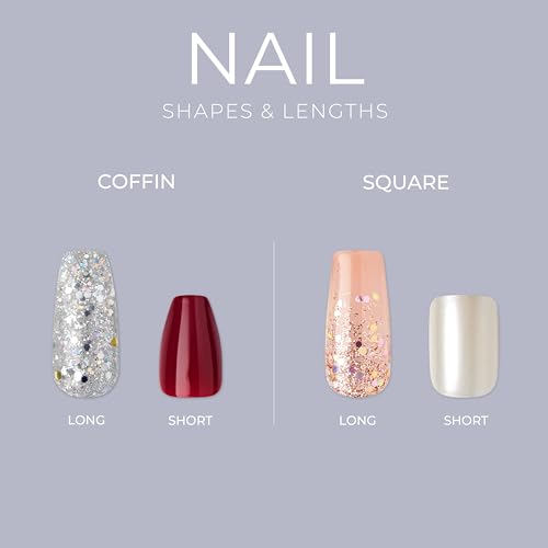 Ribbons' Pink Gel Fantasy Press On Nails Kit