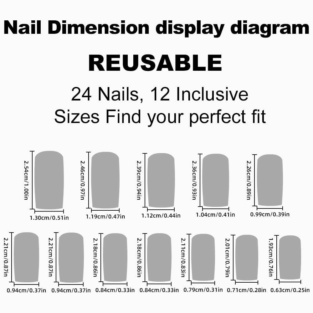 24Pcs Butterfly Charm French Design False Nails for Women