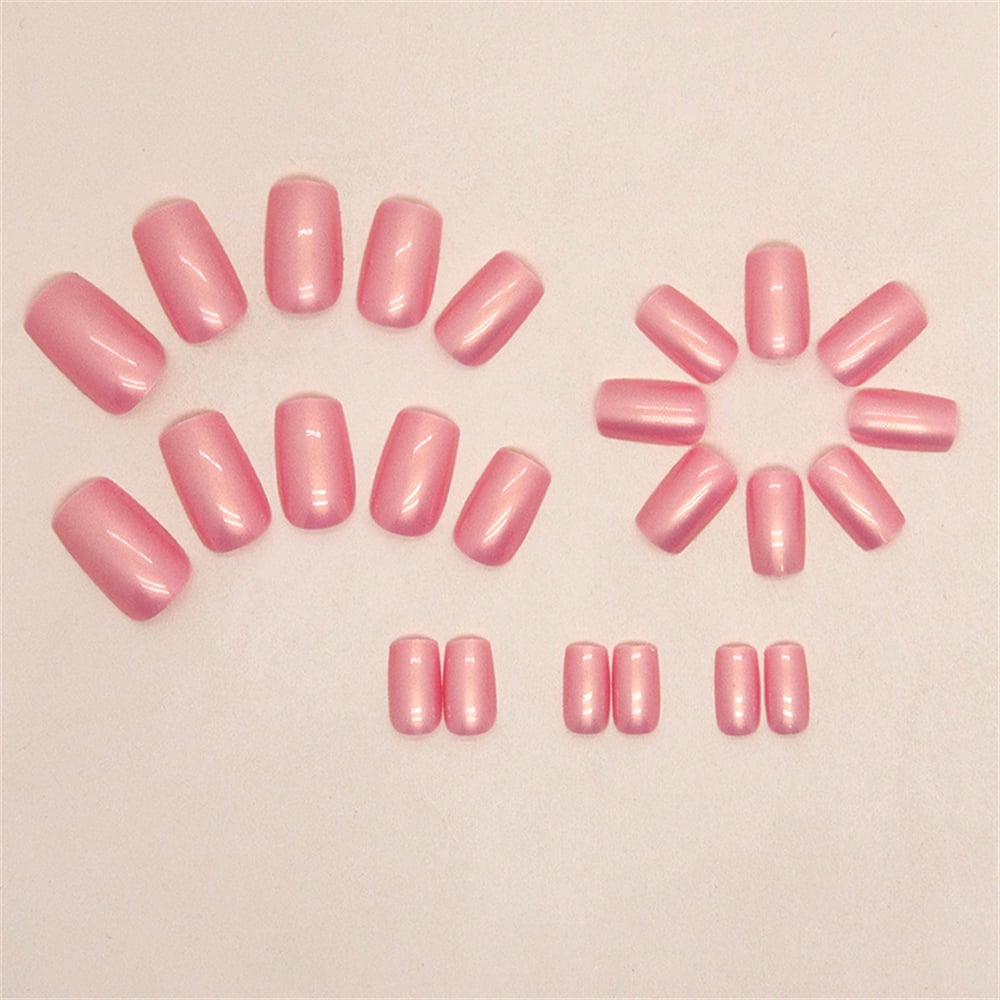 Fofosbeauty 24pcs Coffin Fake Acrylic Nails, Rose Red