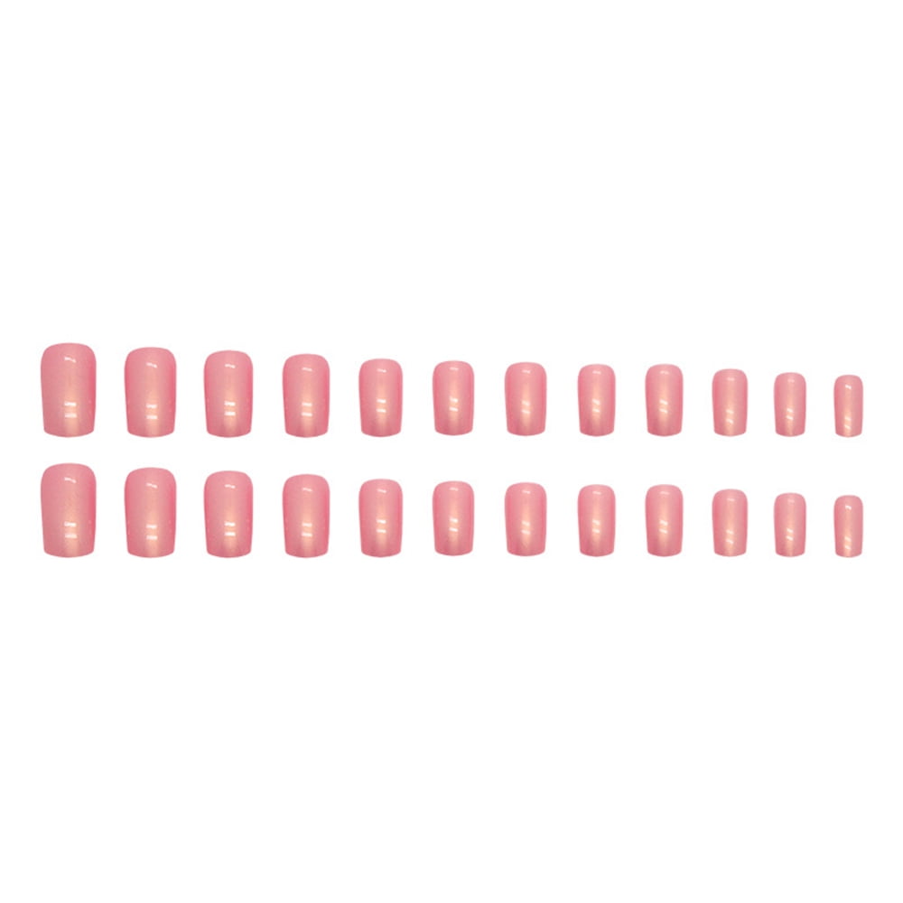 Fofosbeauty 24pcs Coffin Fake Acrylic Nails, Rose Red