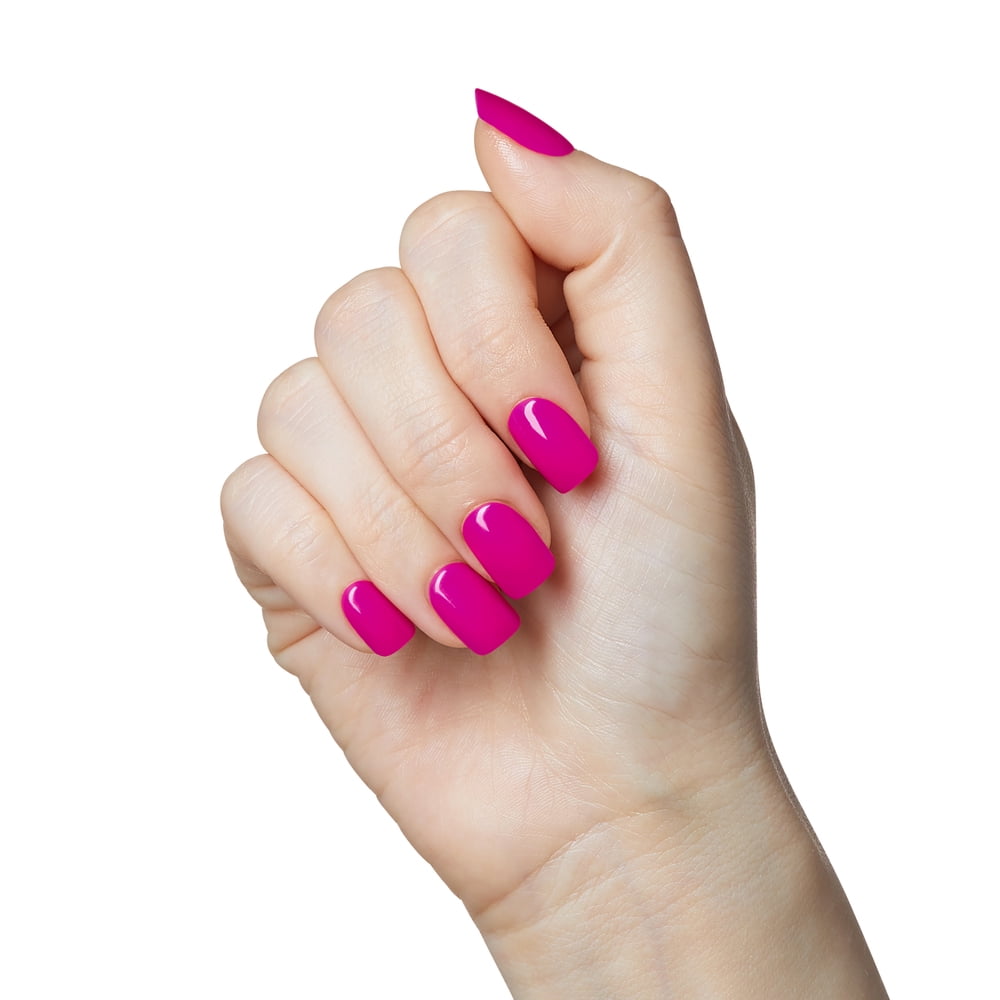 imPRESS Pink Square Press-On Nails, Short Length, 33 Ct