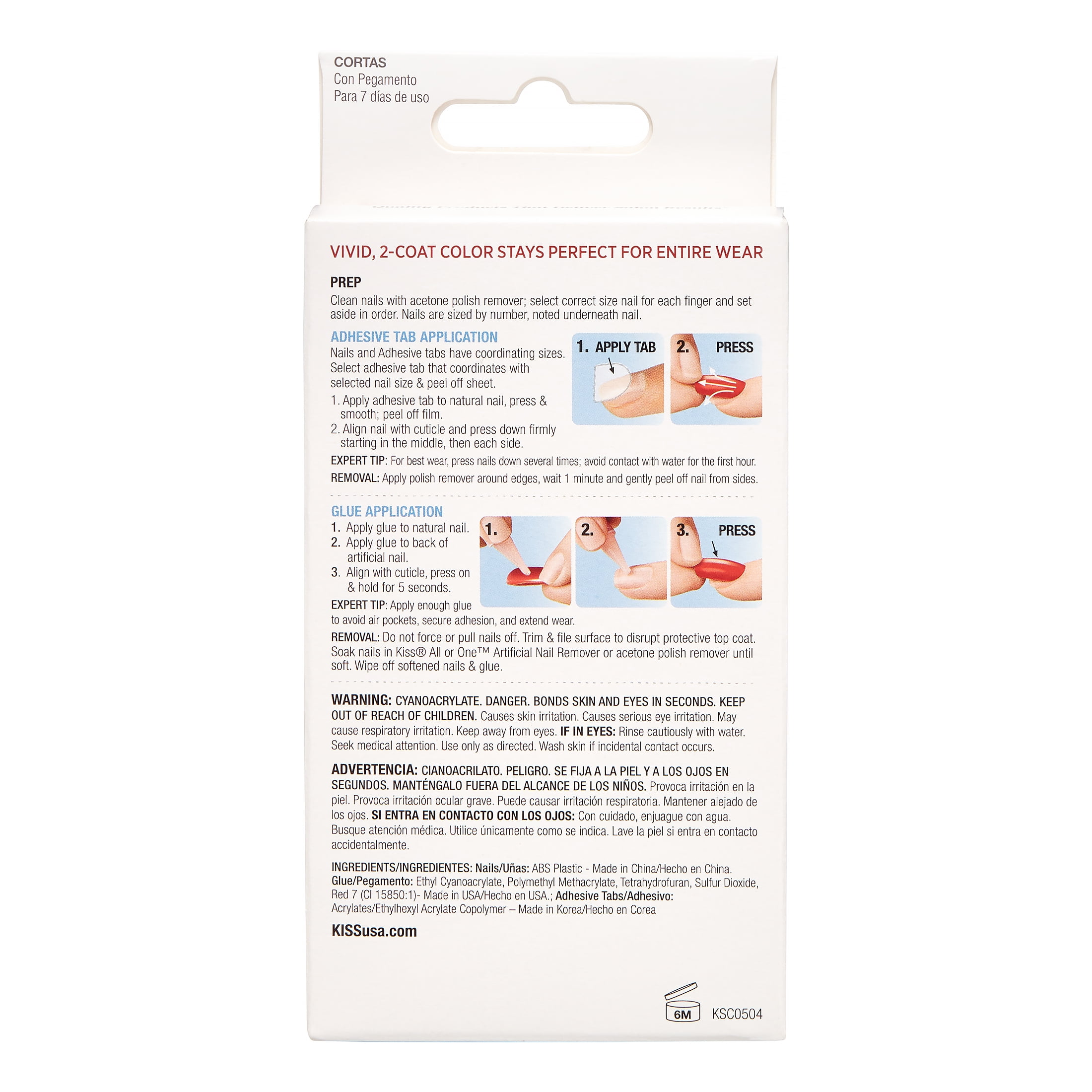 KISS Salon White Short Square Fake Nails, 31 Ct