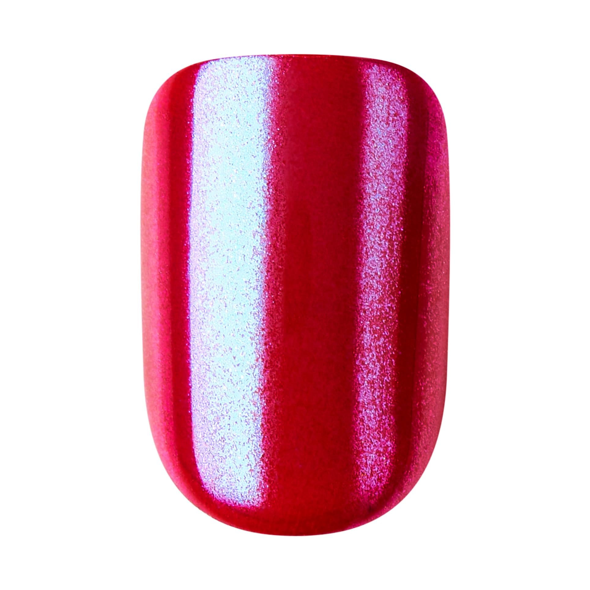KISS imPRESS Color FX Press-On Nails, Red Square