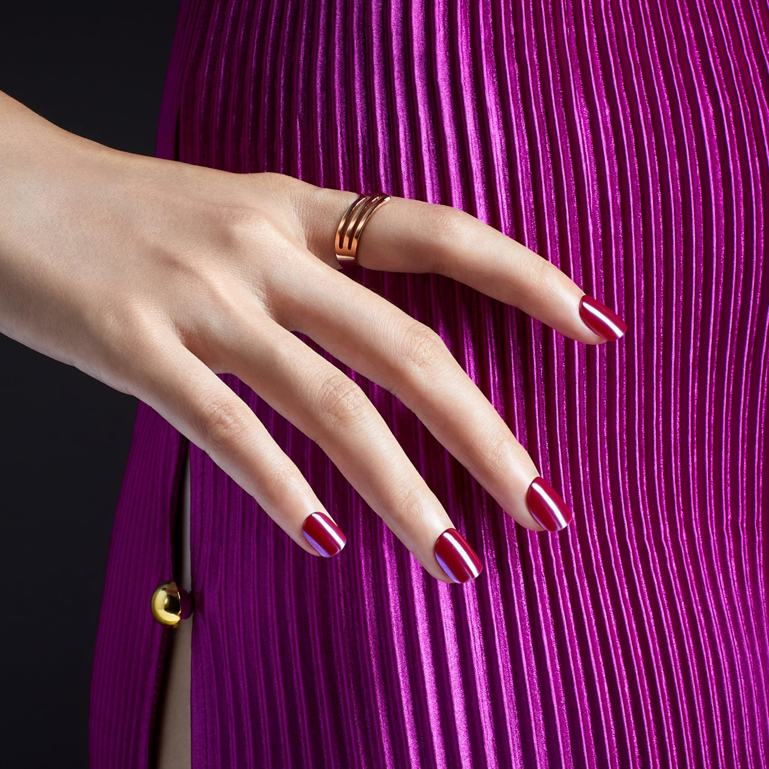 KISS imPRESS Color FX Press-On Nails, Red Square