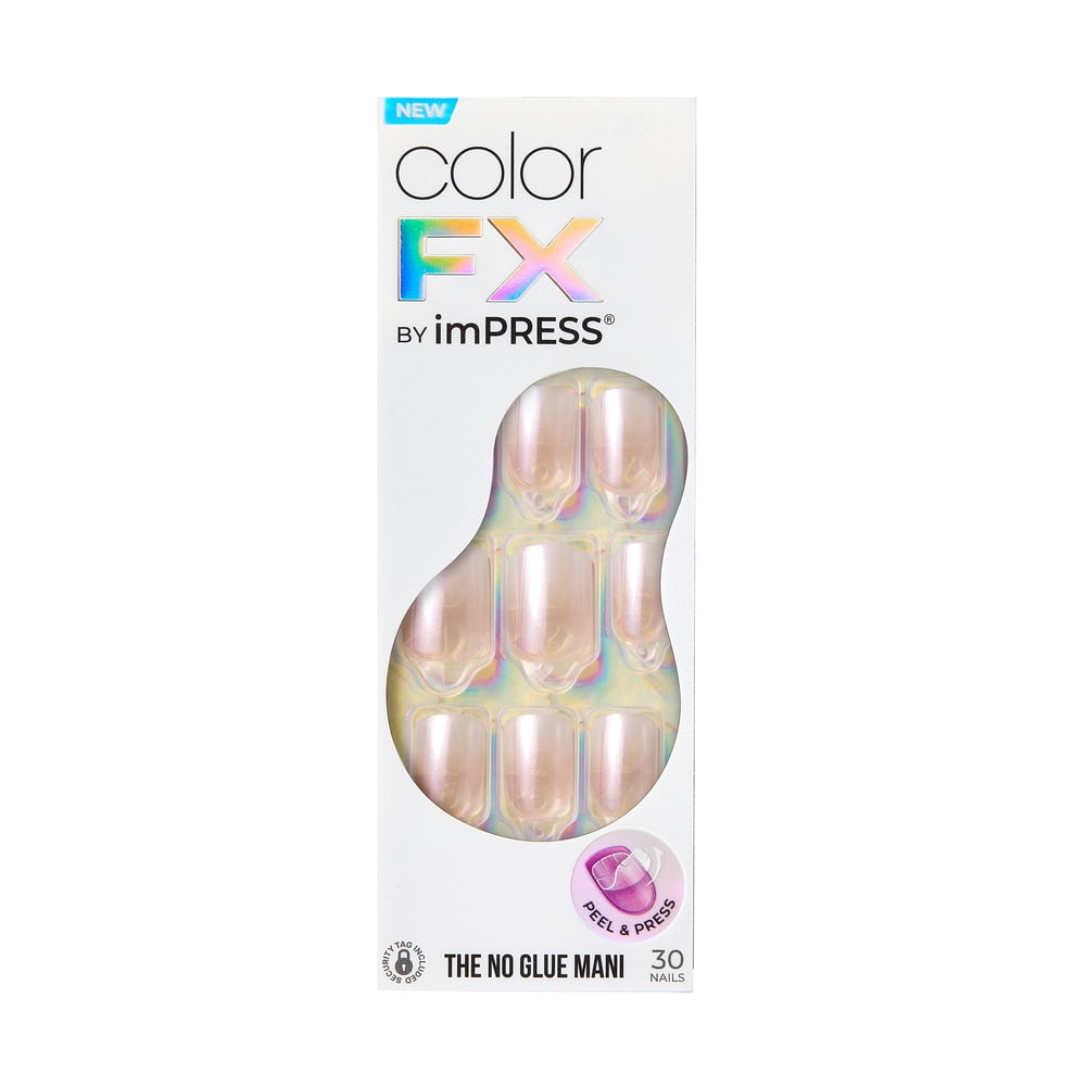KISS imPRESS Color FX White Short Square Nails