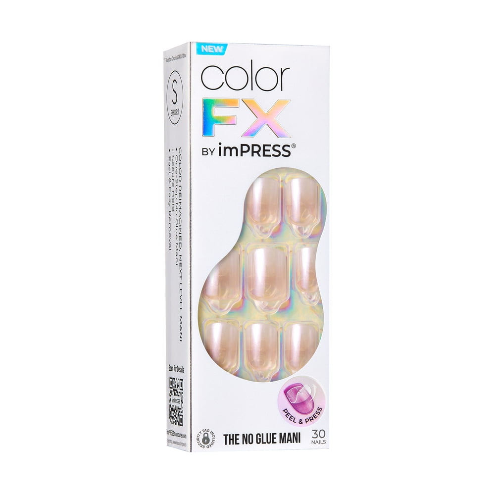 KISS imPRESS Color FX White Short Square Nails