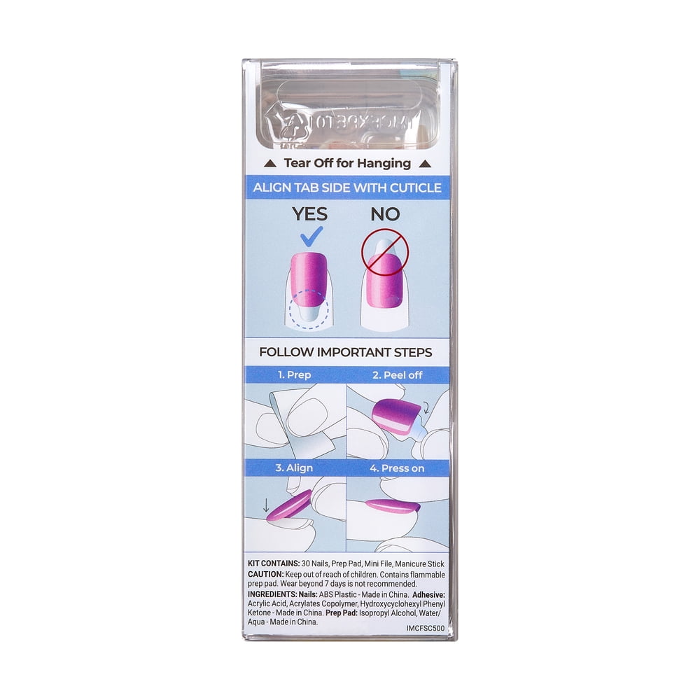 KISS imPRESS Color FX White Short Square Nails