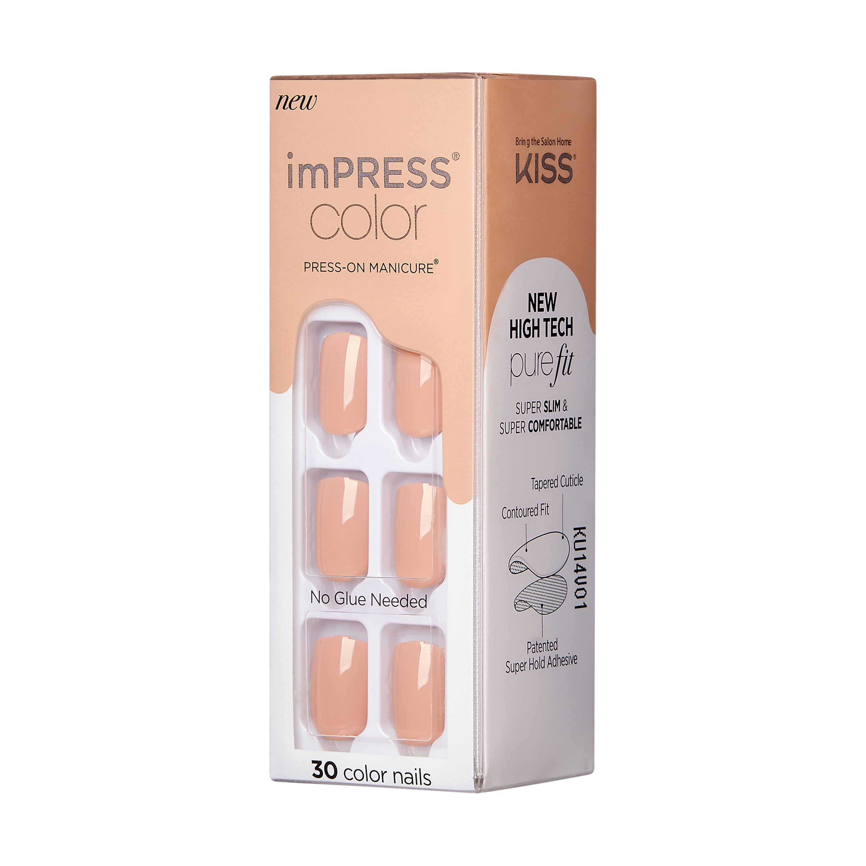 KISS imPRESS Color Press-On Nails, 'Latte', 30 pcs