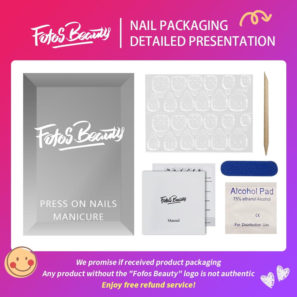 Christmas Sparkle Coffin False Nails, 24pcs Tips Set