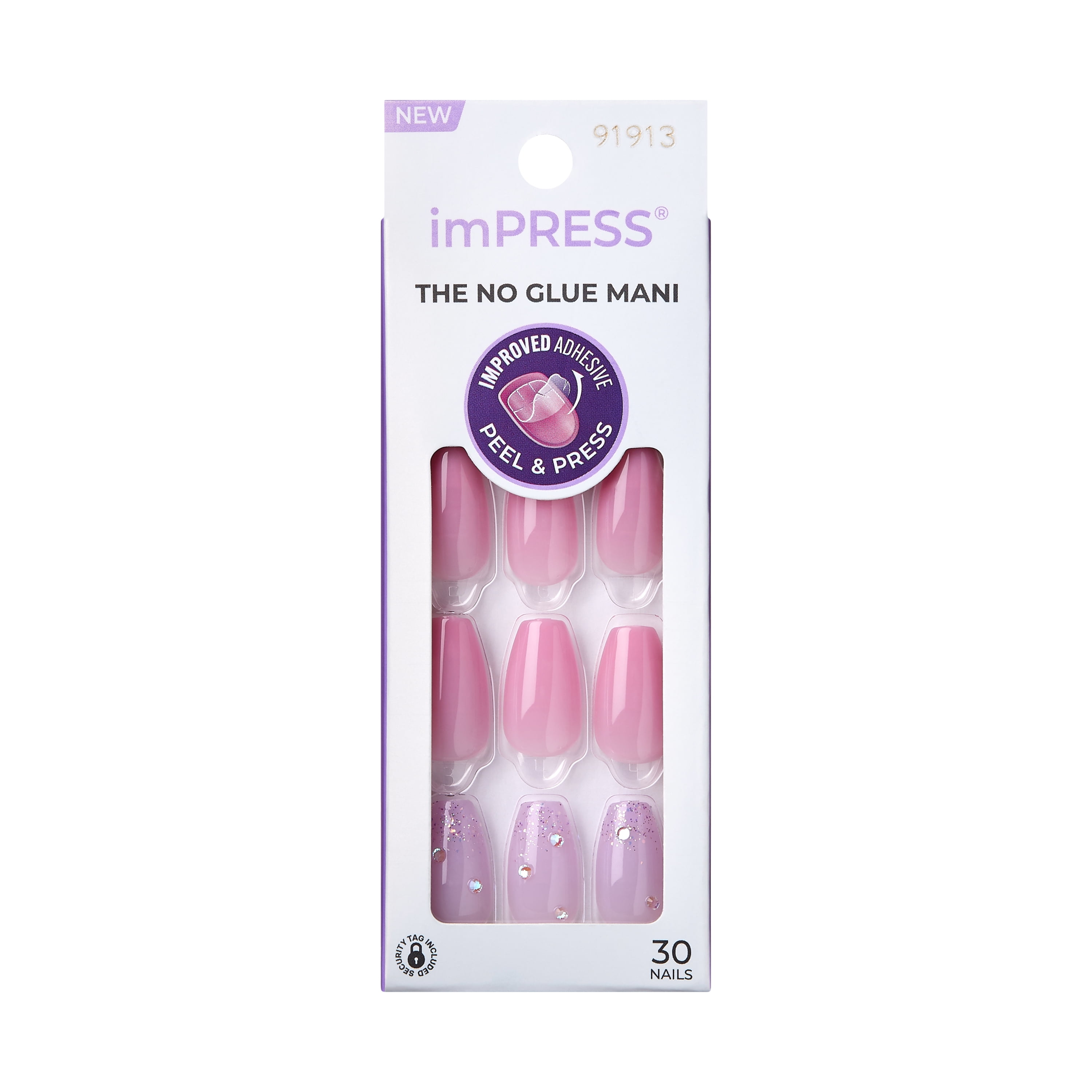 KISS imPRESS Moonlit Pink Press-on Nails, 34 count