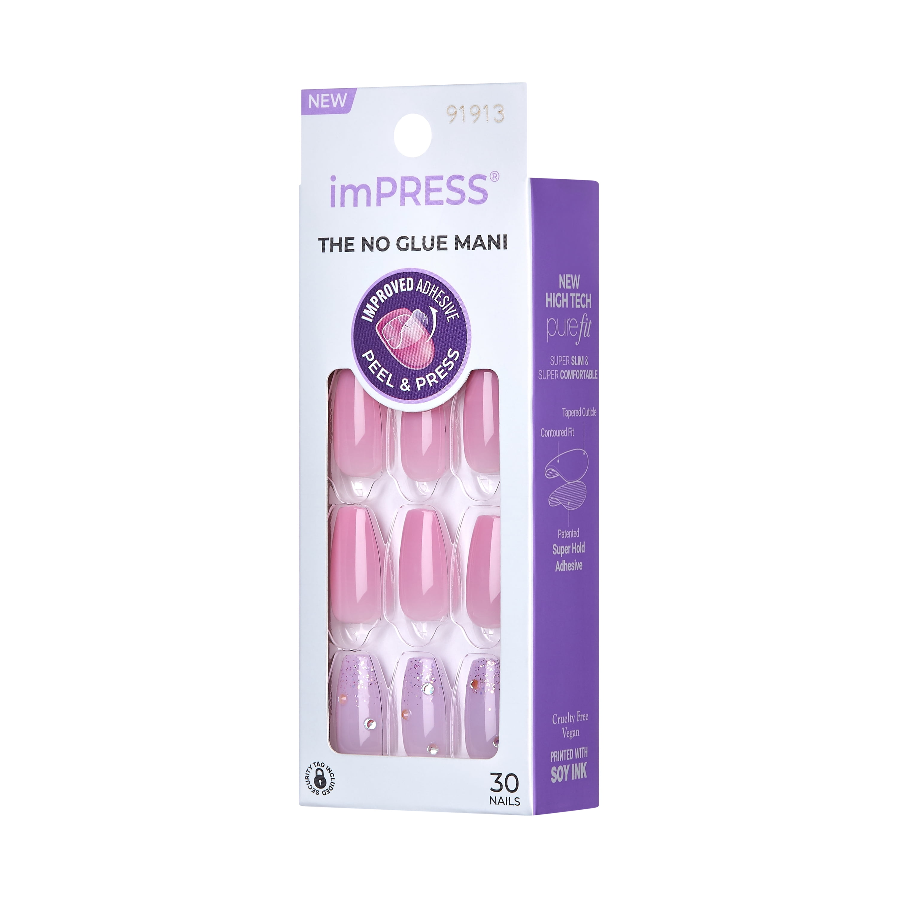 KISS imPRESS Moonlit Pink Press-on Nails, 34 count