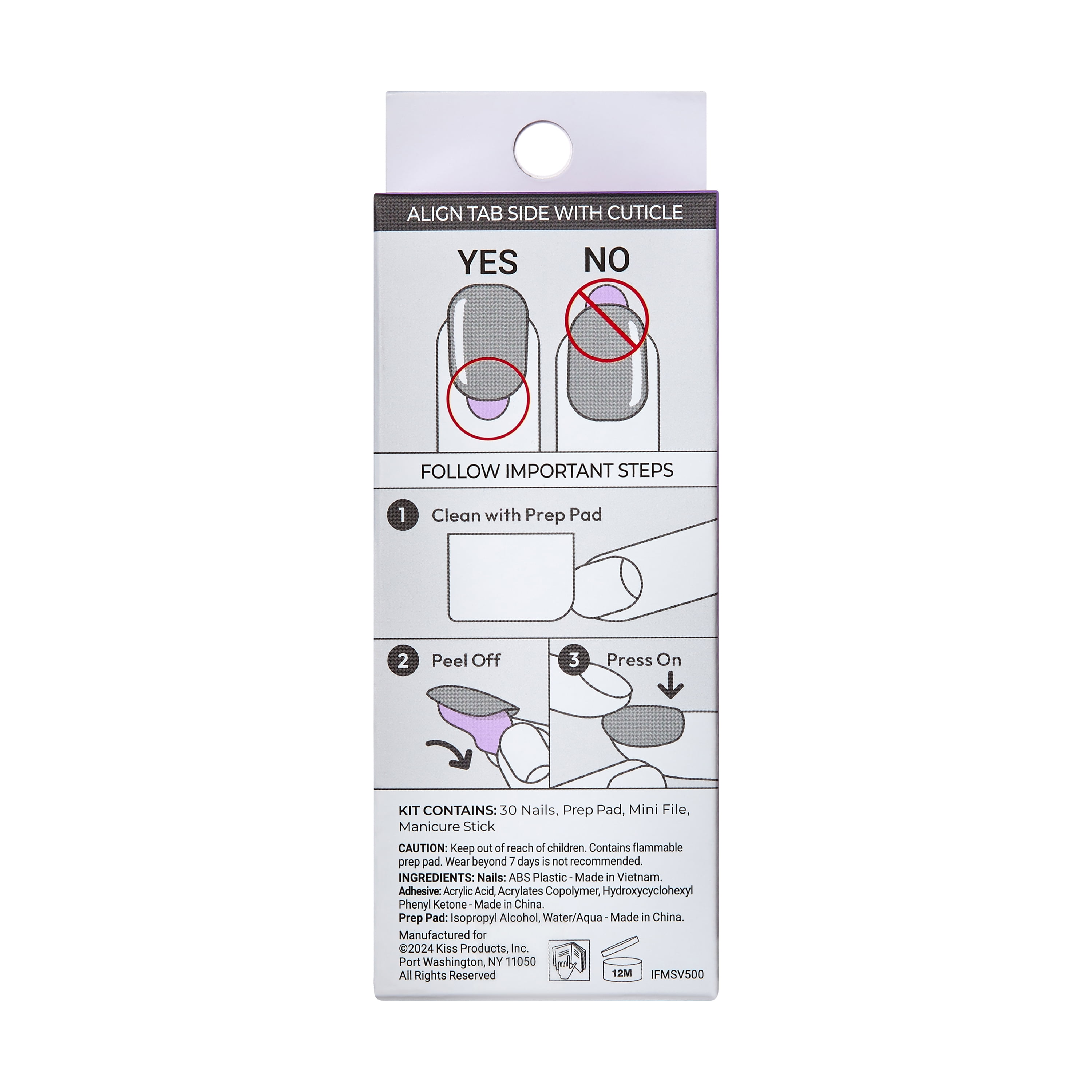 KISS imPRESS Moonlit Pink Press-on Nails, 34 count