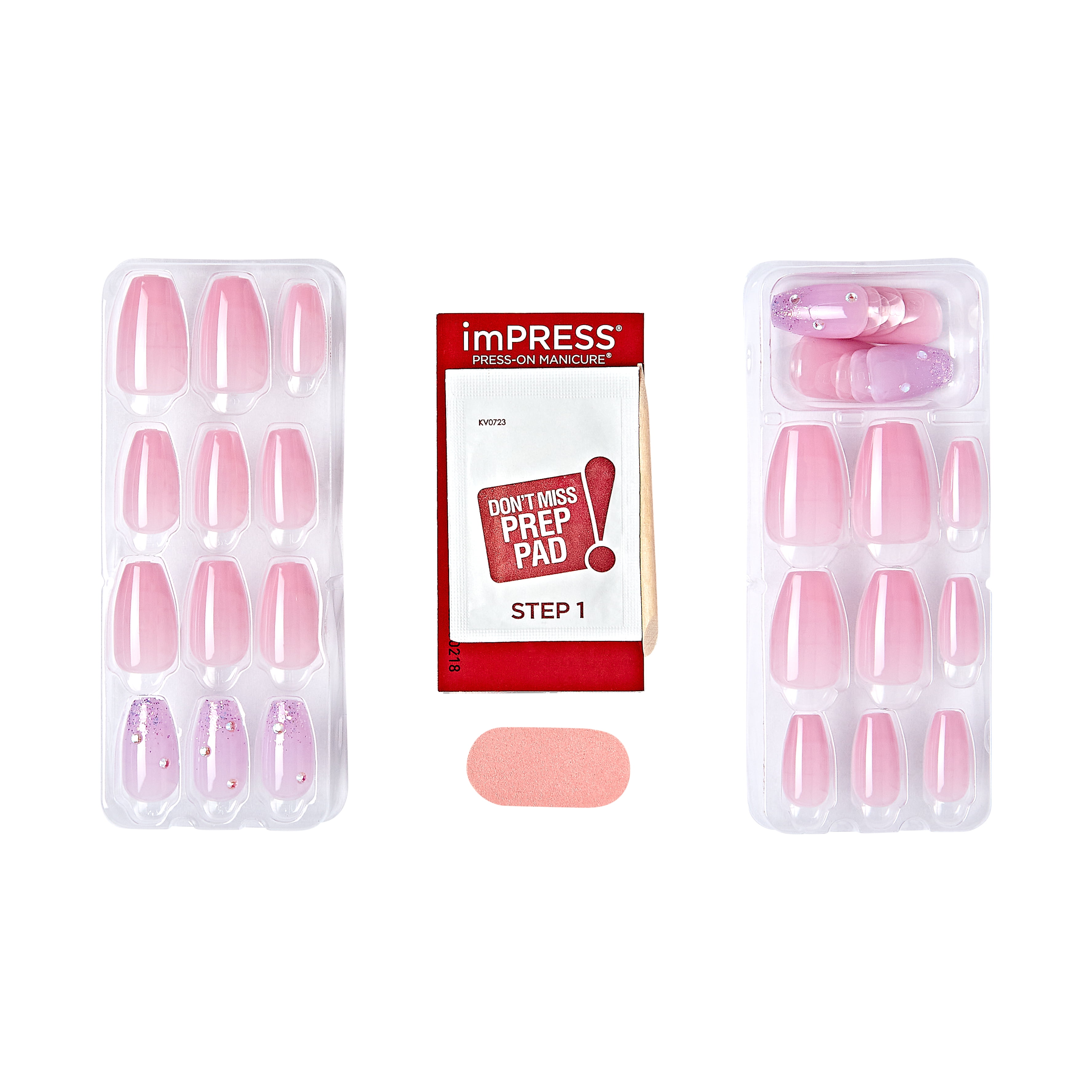 KISS imPRESS Moonlit Pink Press-on Nails, 34 count