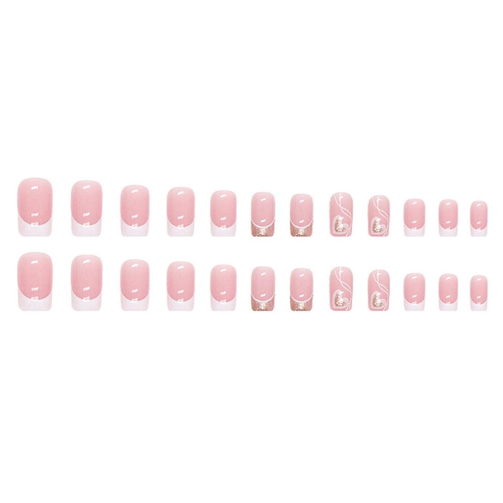 Fofosbeauty 24pcs Short Coffin Press-On Nails French