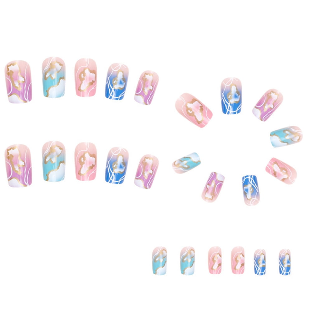 Fofosbeauty 24pcs Press on False Nails, Colorful French