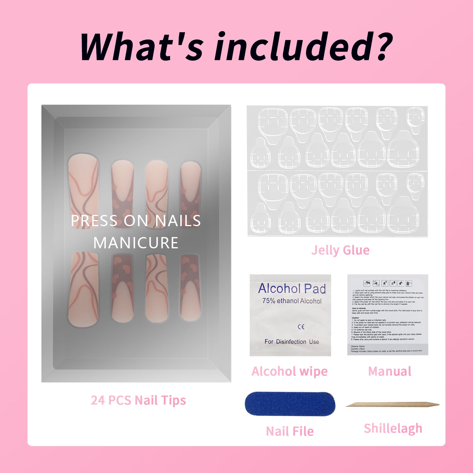 Fofosbeauty 24pcs Press on False Nails, Colorful French
