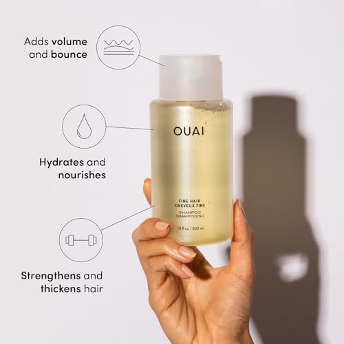 OUAI Fine Hair Shampoo and Conditioner Set - Keratin & Avocado Oil - Paraben & Phthalate Free