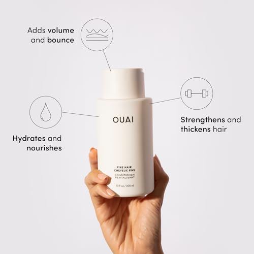 OUAI Fine Hair Shampoo and Conditioner Set - Keratin & Avocado Oil - Paraben & Phthalate Free