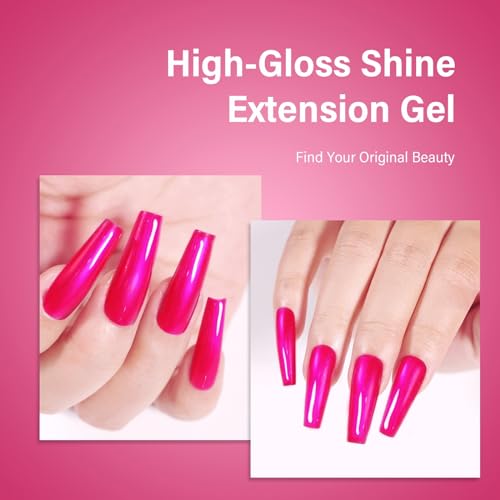 COSMOO Hot Pink Nail Polish, Shimmer Iridescent