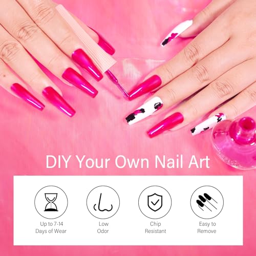 COSMOO Hot Pink Nail Polish, Shimmer Iridescent