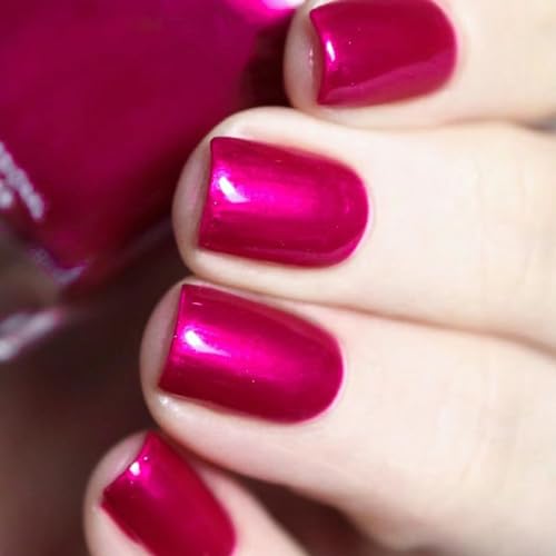 COSMOO Hot Pink Nail Polish, Shimmer Iridescent