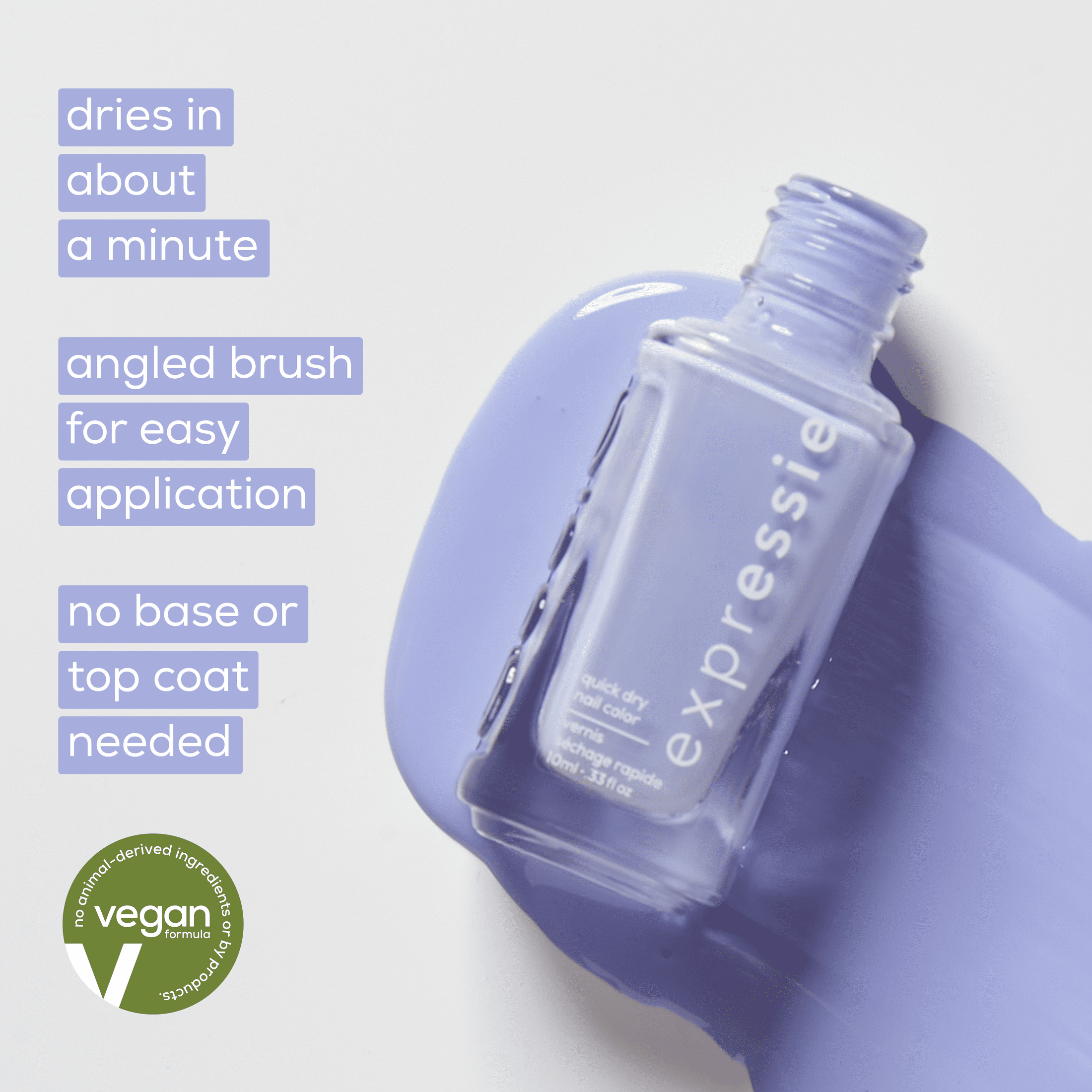 essie Expressie Quick Dry Nail Polish, Lilac Purple