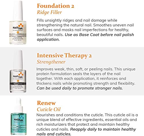Nail Tek Damaged Nails Repair Kit: Intensive Therapy, Foundation & Renew
