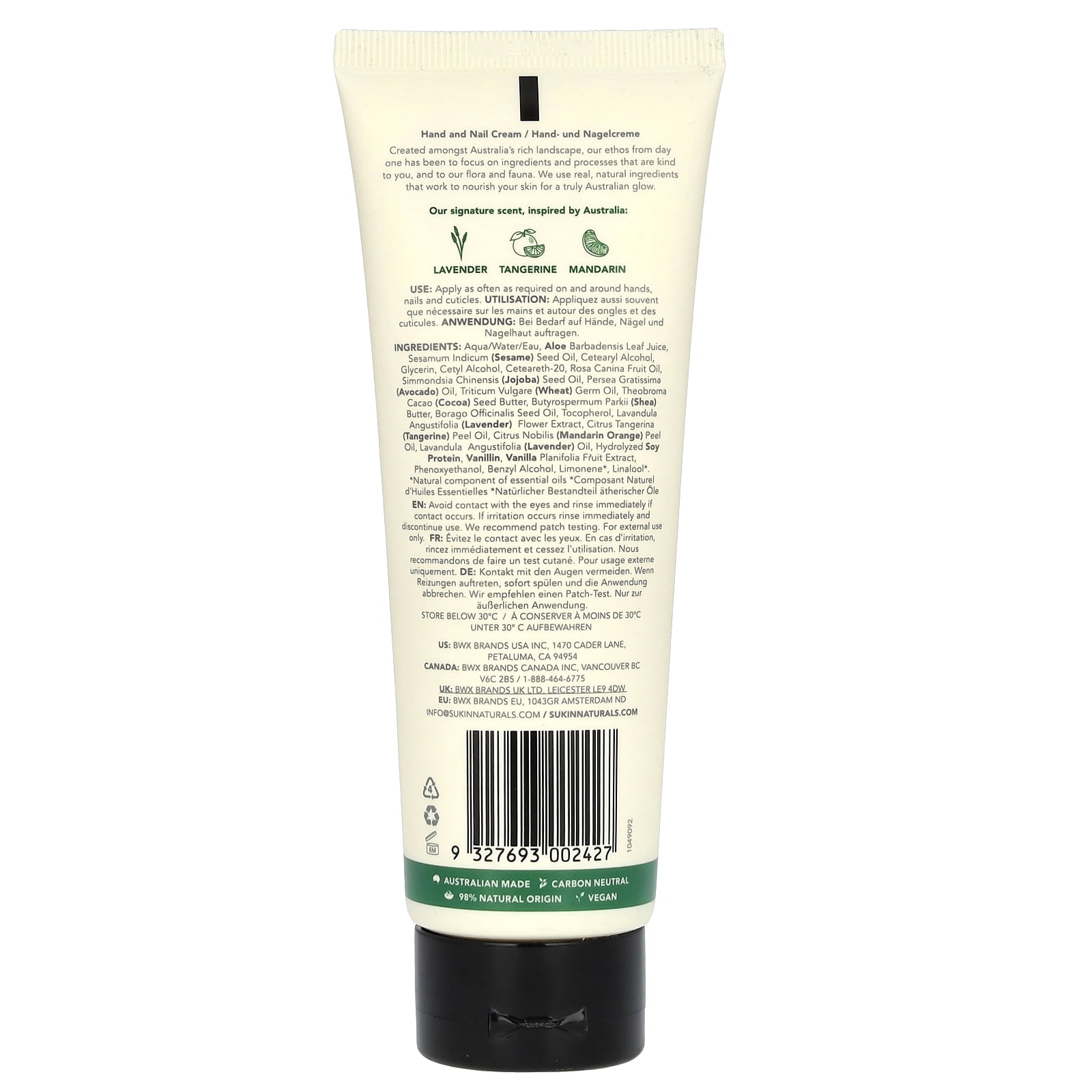 Sukin Hand and Nail Cream, 4.23 oz