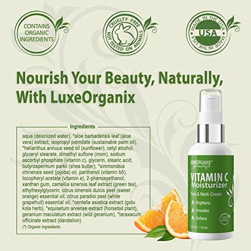 LuxeOrganix Organic Vitamin C Face Moisturizer - Anti-Aging