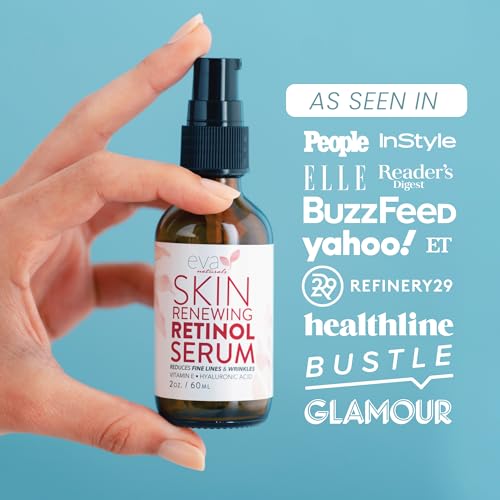 Eva Naturals Retinol Serum with Hyaluronic Acid - Anti Aging Formula for Face