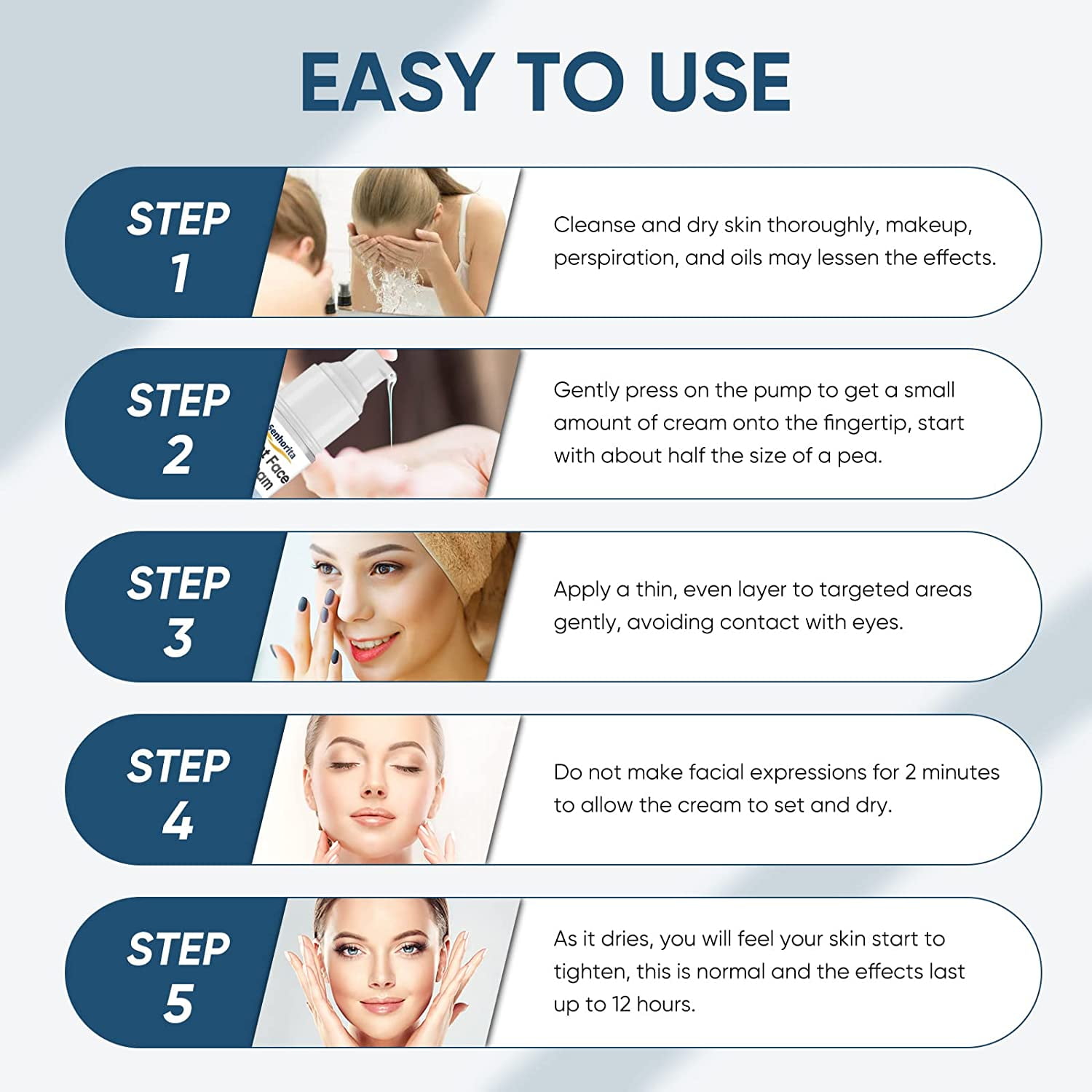 Instant Face Lift Cream with Hyaluronic Acid Serum