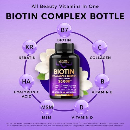 Hair Growth Support Pills - 25000 mcg - USA Made