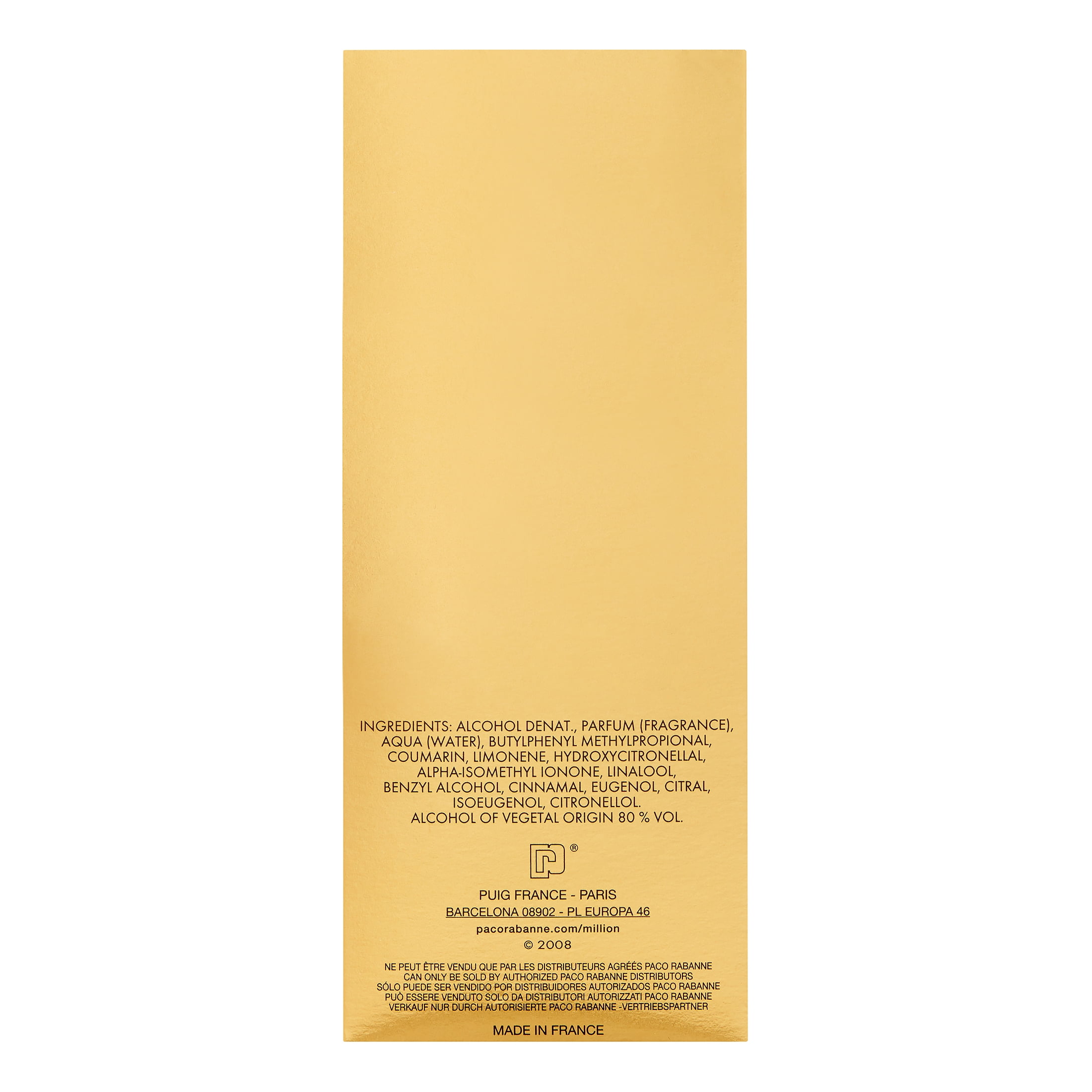 Paco Rabanne 1 Million Eau De Toilette 3.4oz