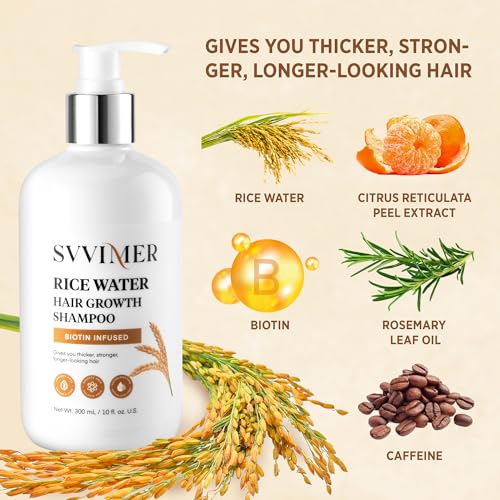 Svvimer Hair Growth Shampoo: Rice Water + Rosemary