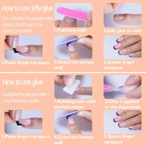 Red Glossy Acrylic Press on Nails with Flowers