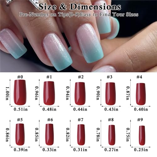 576pc Glossy Colored Press on Nails Kit 24 Colors