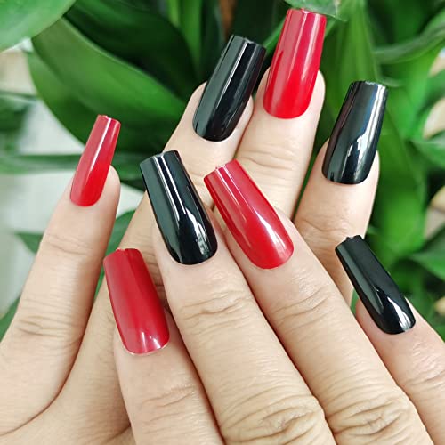 576pc Glossy Colored Press on Nails Kit 24 Colors