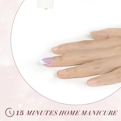 GloBlingle French Tip Press on Nails Kit - Pink