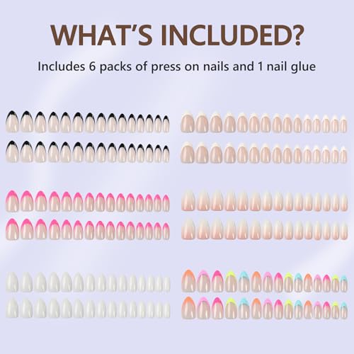 Misssix Almond French Tip Press On Nails Kit