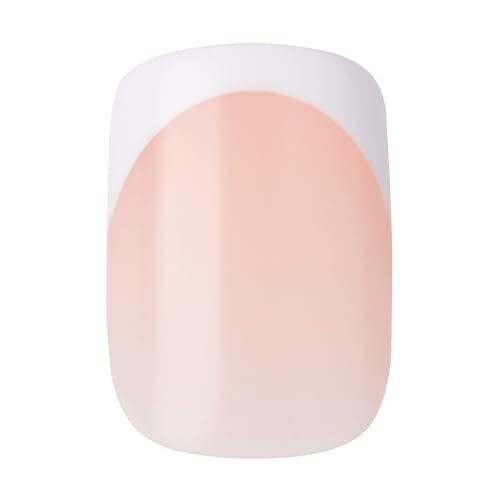Squoval 'Bonjour' Press On Nails Set, Nude/White