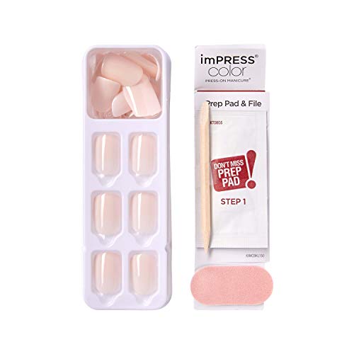 KISS imPRESS Pink Press On Nails, Short Squoval Shape