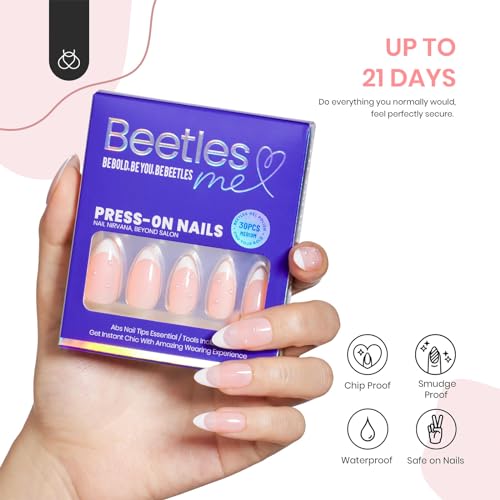 French Tip Almond Press On Nails Kit