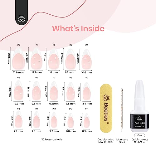 French Tip Almond Press On Nails Kit