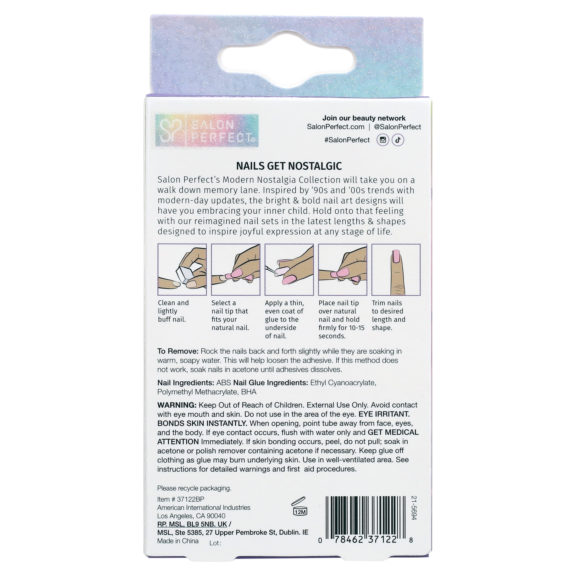 Neon Lightning Press On Nails, Modern Nostalgia Kit