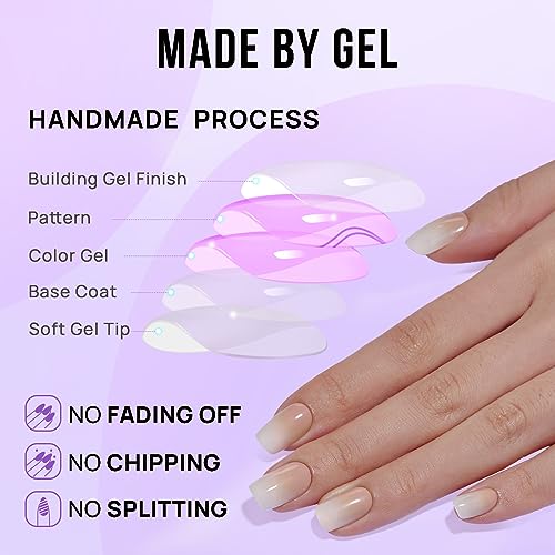 BTArtbox Square Ombre Press On Nails Kit