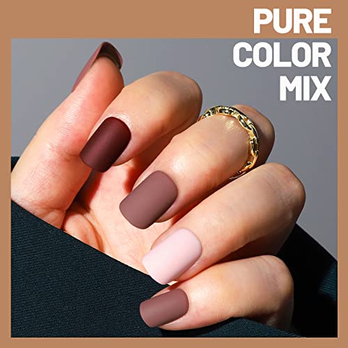 Teenitor 288Pcs Matte Acrylic Short Square Fake Nails