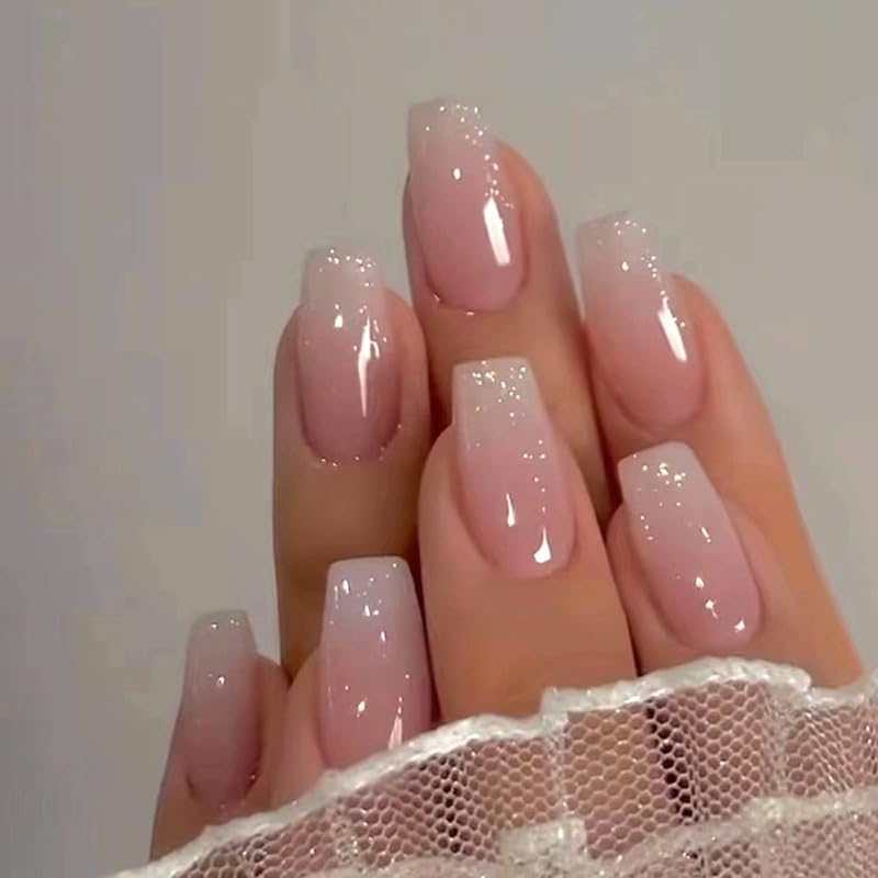 Cute Short Square Press-On Acrylic Nails for Women