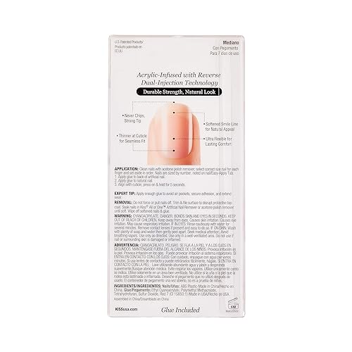 Leilani' French Manicure Set, Medium Length Square Nails