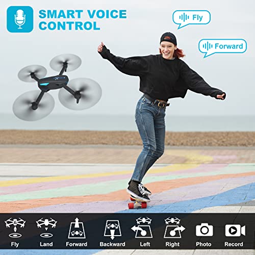 Foldable HD Camera Drone with Voice & Gesture Control